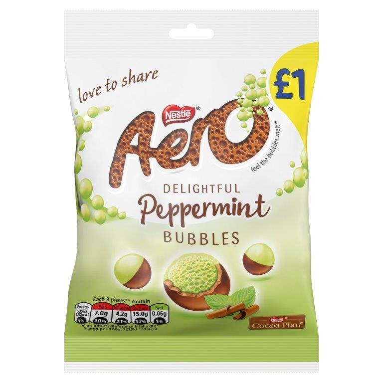 Aero Bubbles Peppermint Hang Bag PM £1 80g
