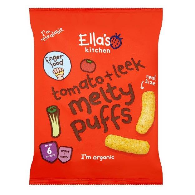 Ellas Kitchen Organic Tomato Leek Melty Puffs 6+ Months 20g