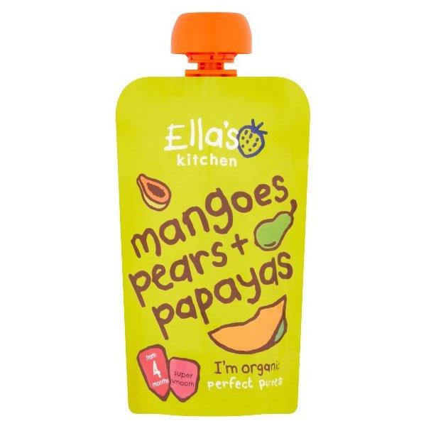 Ellas Kitchen Organic Mangoes Pears Papaya Pouch 4+ Months 120g