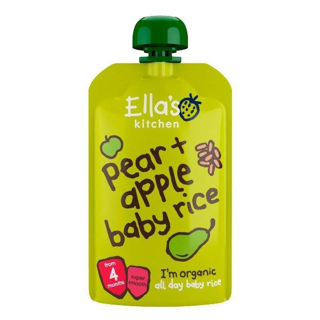 Ellas Kitchen Organic Pear Apple Baby Rice Pouch 4+ Months 120g