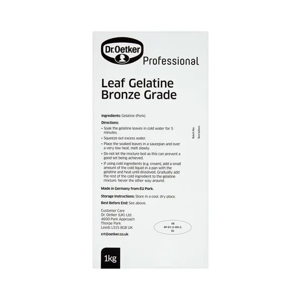 Dr Oetker Gelatine Leaf Bronze 1kg