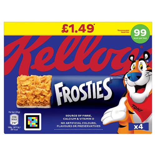 Kelloggs Frosties Cereal Bars 4pk (4 x 25g) PM £1.49