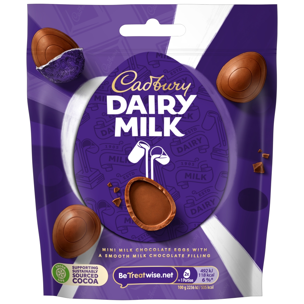 Cadbury Dairy Milk Mini Filled Eggs Bag Clipstrip 77g
