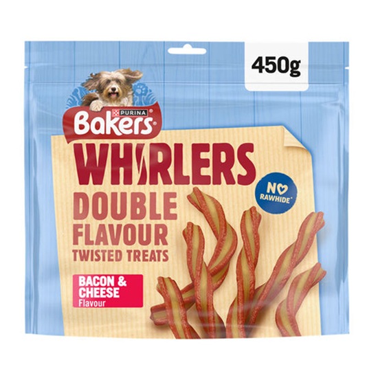 DUNIYA | Bakers Whirlers Bacon and Cheese Dog Treats 450g Thumbnail