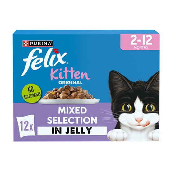 Felix Original Kitten Mixed Selection In Jelly (12 x 85g)