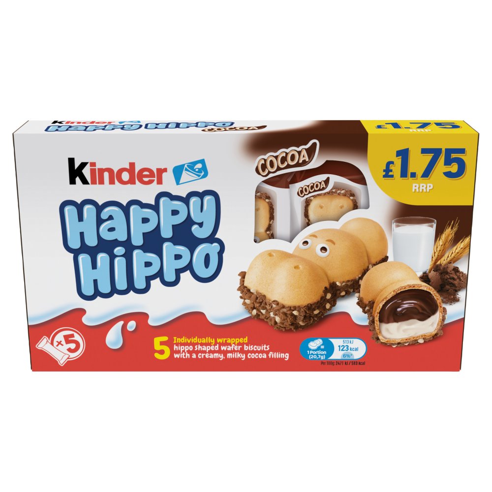 Kinder Happy Hippo Cocoa T5 (5 x 20.7g) PM £1.75 (B)