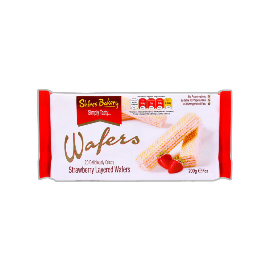 Shires Bakery Strawberry Wafers 200g
