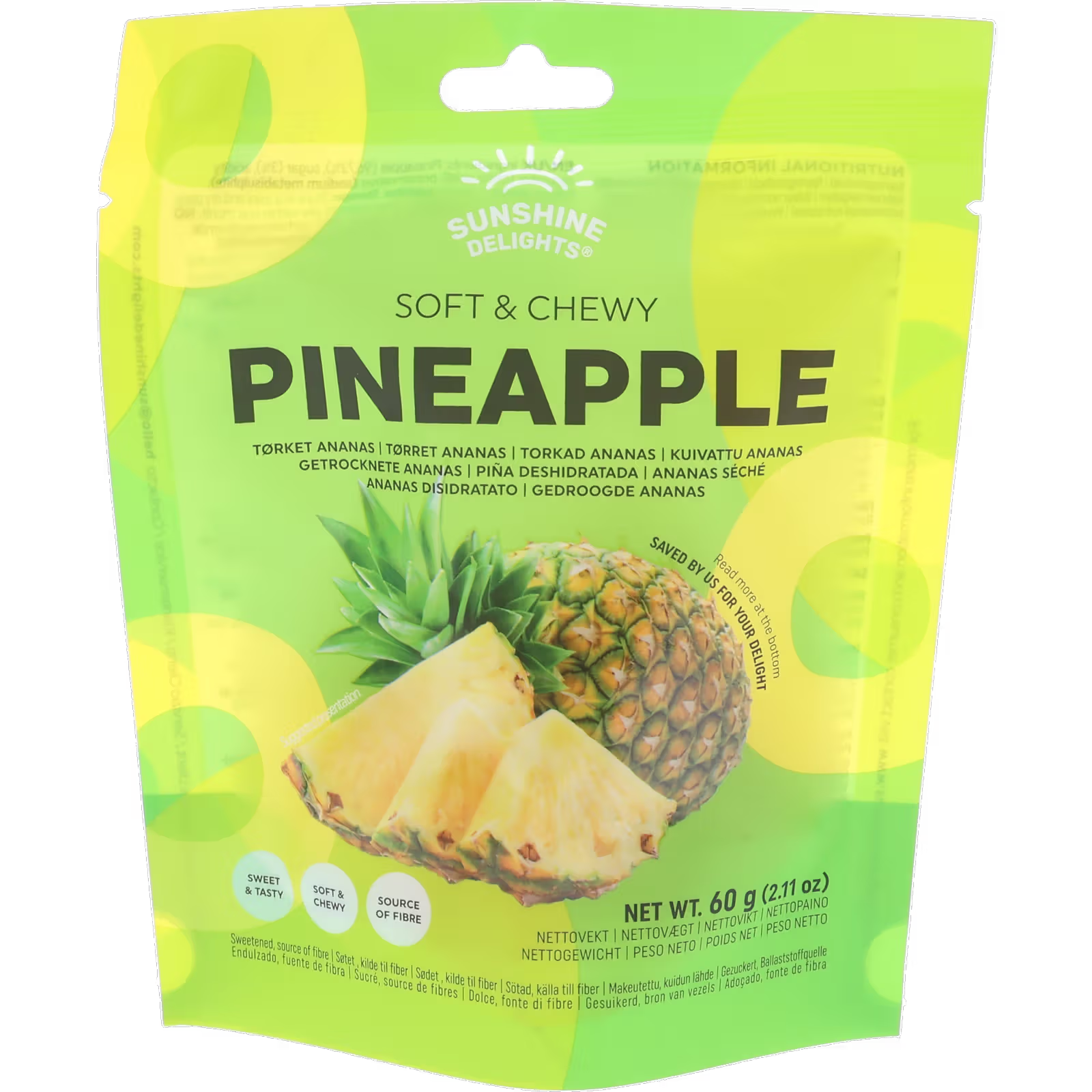 Sunshine Delights Soft & Chewy Pineapple 60g