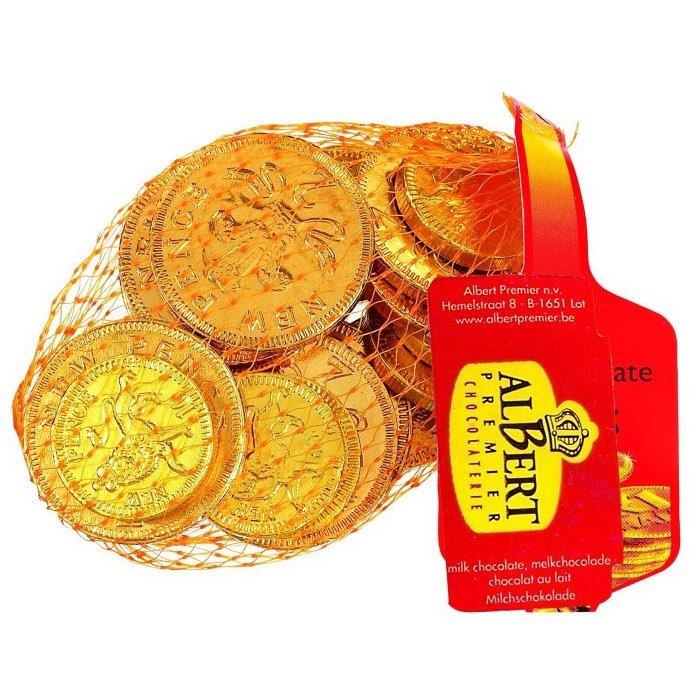 Albert Foiled Uk Milk Chocolate Coins In Net 75g