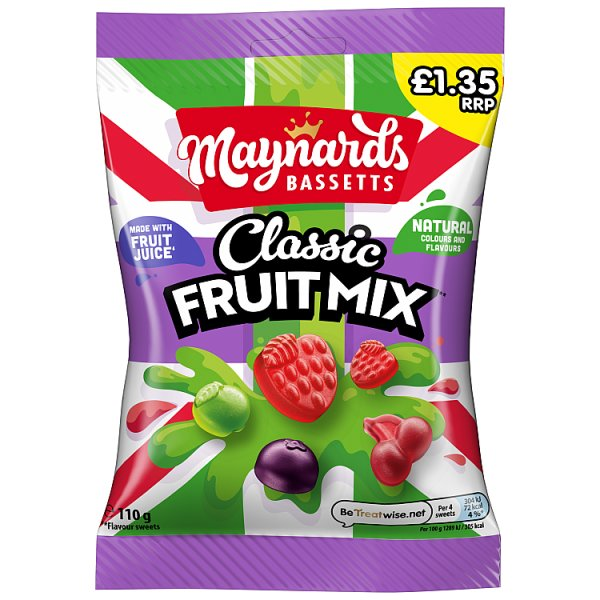 Maynards Bassetts Classic Fruit Mix PM £1.35 110g NEW