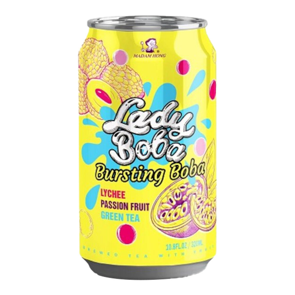 Popping Boba Passion Fruit Lychee Bubble Tea 320ml