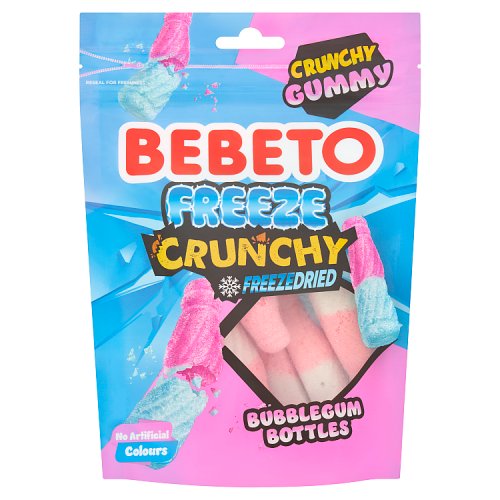Bebeto Freeze Dried Bubble Gum Crunchy Bottles 35g