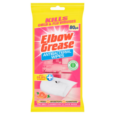 Elbow Grease Antibacterial Wipes Pink Blush 80pk