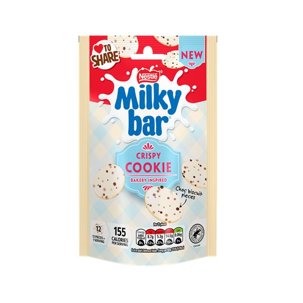 Milkybar Buttons Crispy Cookie White Pouch 86g NEW