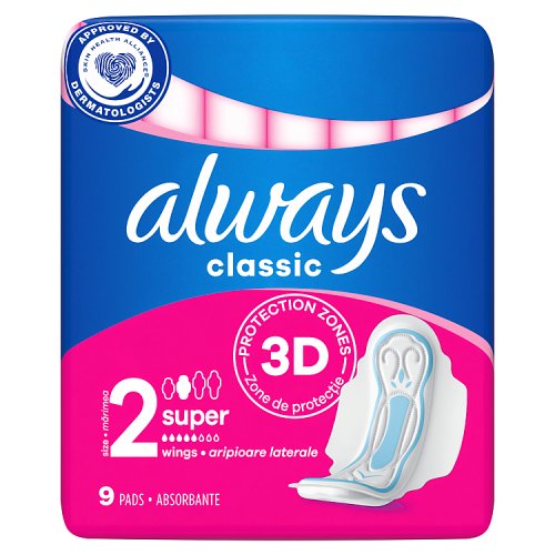 Always Classic Long Sanitary Towels Size 2 Wings 9