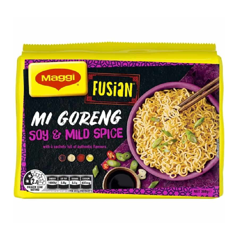 Maggi Fusion Soy Mild Spice Noodles 5pk (5 x 72g)