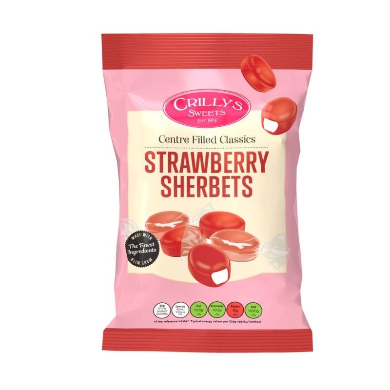Crillys Strawberry Sherbets 100g