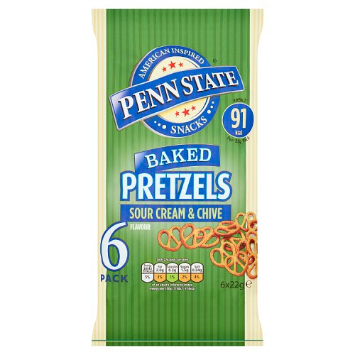 Penn State Baked Sour Cream & Chive Multipack Pretzels 6pk (6 x 22g) 132g