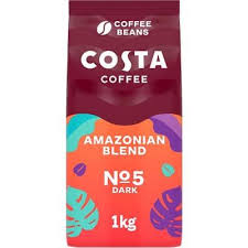 Costa Coffee Dark Amazonian Blend Beans 1kg NEW
