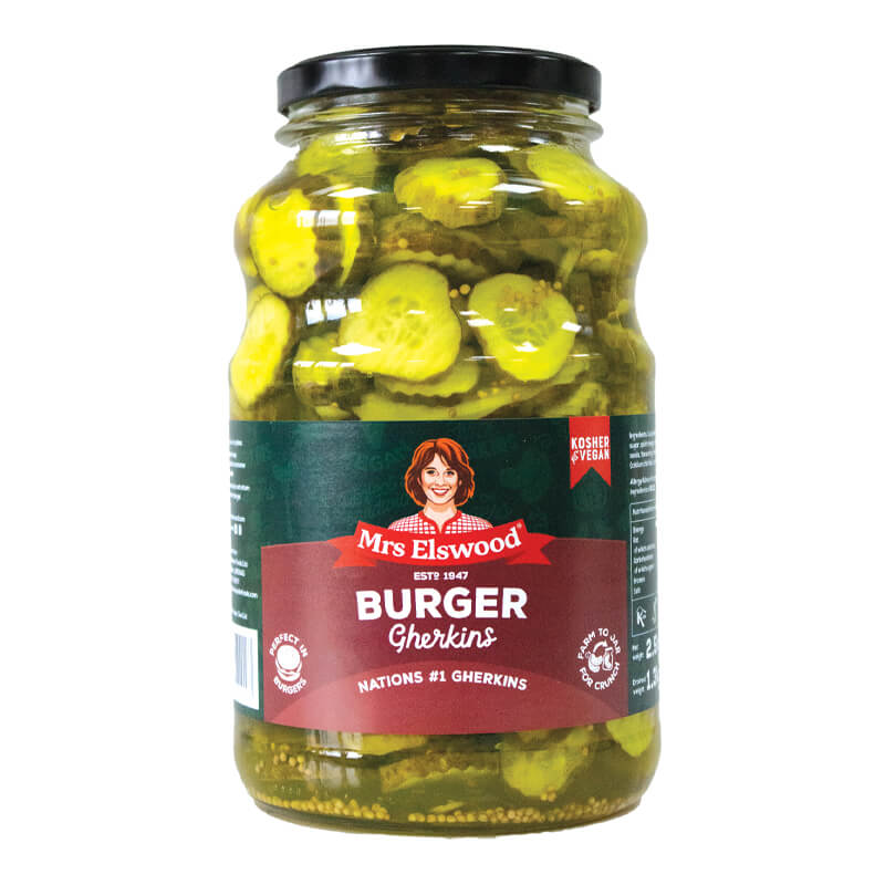 Mrs Elswood Burger Gherkins 2.5Kg