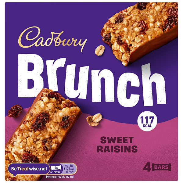 Cadbury Brunch Raisin 4pk (4 x 28g)