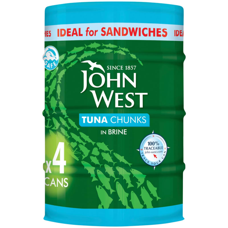 John West Tuna Chunks in Brine 4pk (4 x 132g)