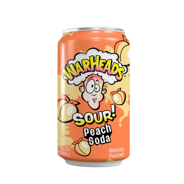 Warheads Sour Peach Soda 355ml NEW