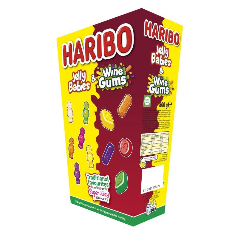 Haribo Jelly Babies & Wine Gums Giant Gift Box 800g