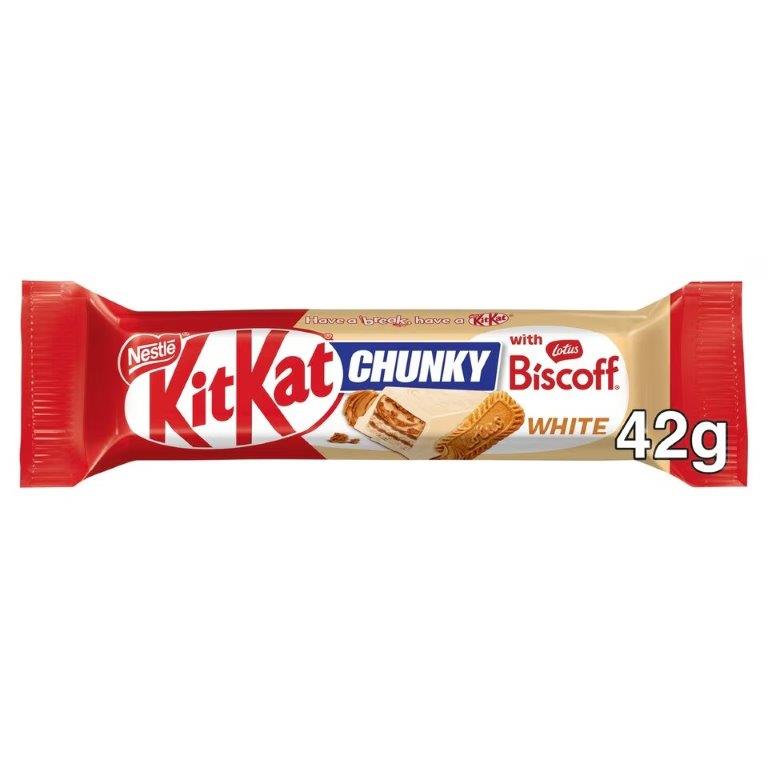 KitKat Chunky Biscoff White Chocolate 42g NEW