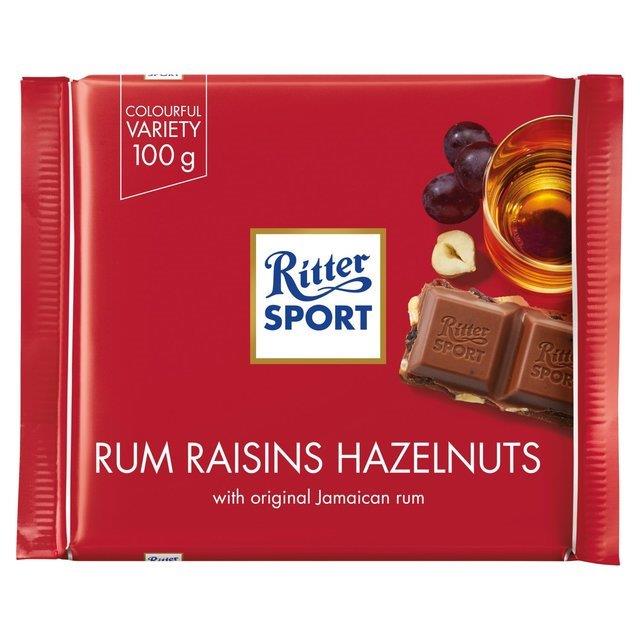 Ritter Sport Chocolate Rum, Raisin & Hazlenut 100g NEW