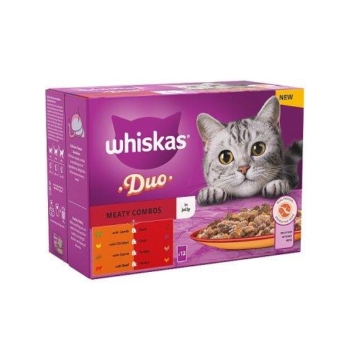 Whiskas 1+ Cat Pouches Duo Meaty Combos in Jelly (12 x 85g) 1.20kg NEW