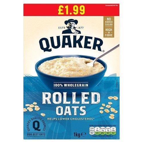 Quaker Rolled Oats PM £1.99 1kg NEW