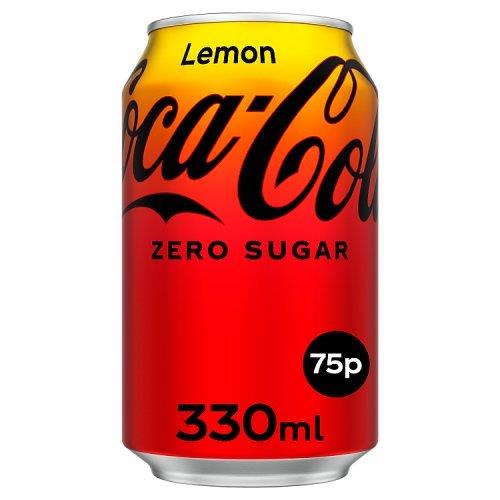 Coca Cola Lemon Zero Sugar PM 75p NEW 330ml
