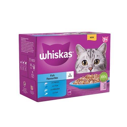 Whiskas 7+ Cat Pouches Fish Favourites in Jelly (12 x 85g) 1.2kg