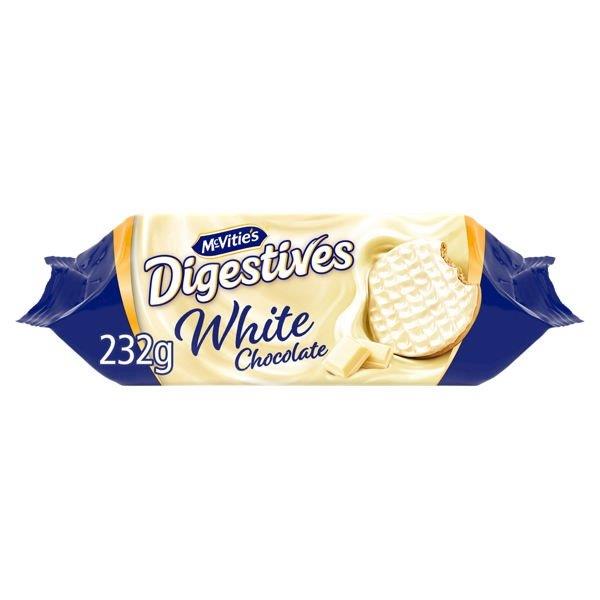 McVities White Chocolate Digestives 232g NEW