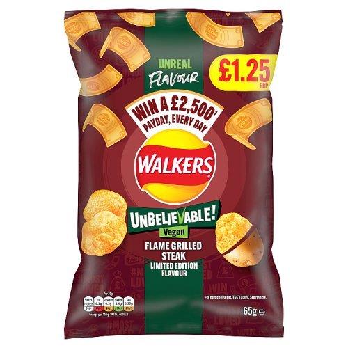 Walkers Vegan Flamed Grilled Steak PM £1.25 65g NEW