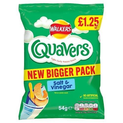 Walkers Bag Quavers Salt & Vinegar Snacks PM £1.25 54g