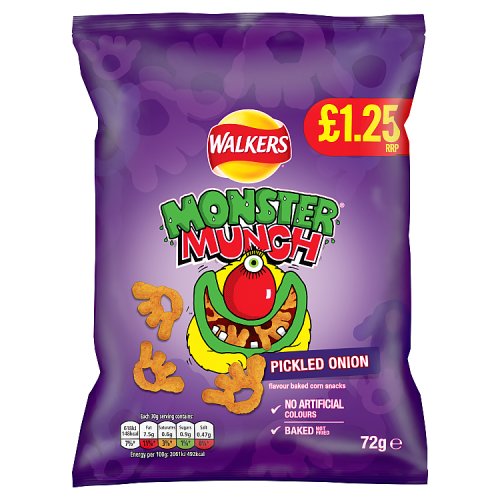 Walkers Bag Monster Munch Pickled Onion Snacks PM £1.25 72g