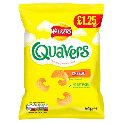 Walkers Bag Quavers Cheese Snacks PM £1.25 54g