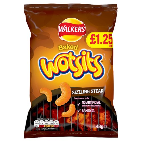 Walkers Bag Wotsits Sizzling Steak Snacks PM £1.25 48g