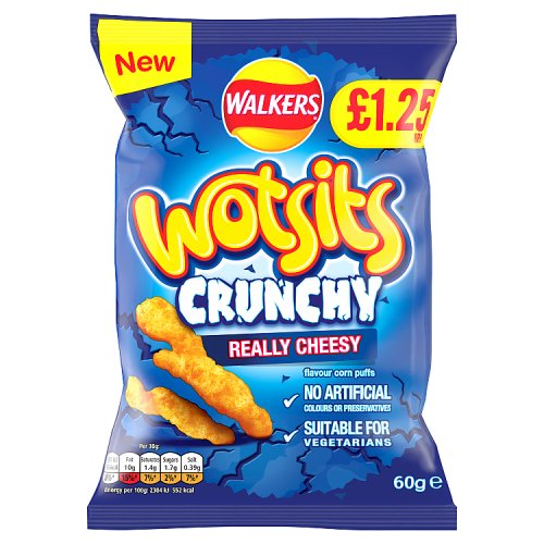 Walkers Bag Wotsits Crunchy Cheese Snacks PM £1.25 60g