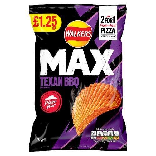 Walkers MAX Pizza Hut Texas BBQ PM £1.25 70g
