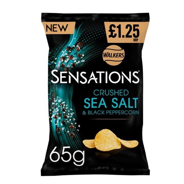 Walkers Sensations Sea Salt & Black Pepper PM £1.25 65g NEW
