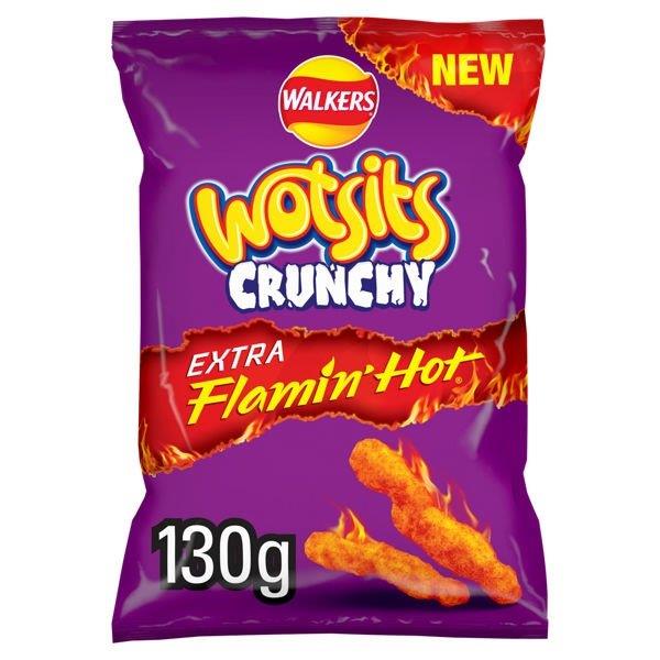 Wotsits Crunchy Extra Flamin Hot 130g NEW