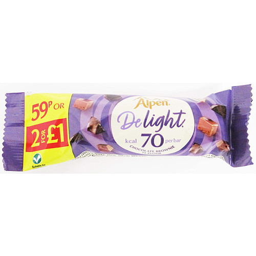 Alpen Delight Chocolate Brownie PM 59p 2 for £1.00 29g NEW