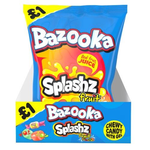 Bazooka Splashz Fruit Fiesta Pm £1 120g NEW