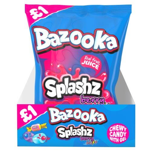 Bazooka Splashz Berry Blast Pm £1 120g NEW