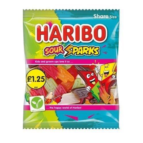 Haribo Bag Sour Sparks 140g PM £1.25 (Vegetarian)