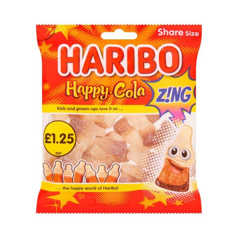 Haribo Bag Happy Cola Zing 140g PM £1.25 NEW
