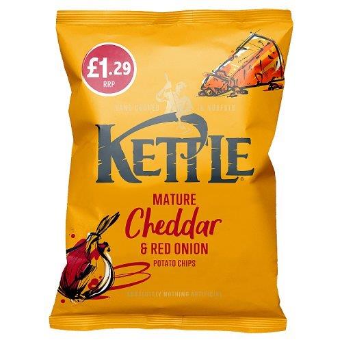 Kettle Chips Mature Cheddar & Red Onion PM £1.29 80g NEW